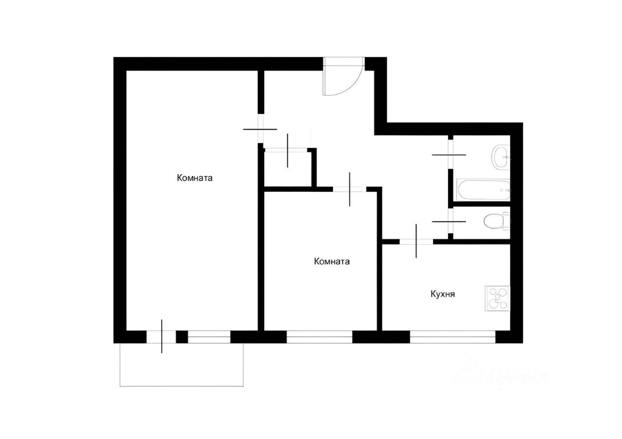 2-комнатная квартира, 48 м² — фото 2