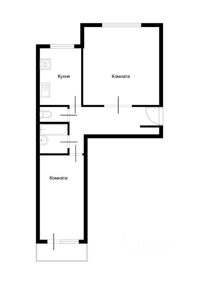 2-комнатная квартира, 60 м² — фото 2