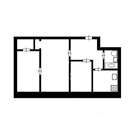 3-комнатная квартира, 57 м² — фото 2