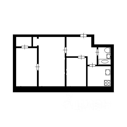 3-комнатная квартира, 57 м² — фото 2