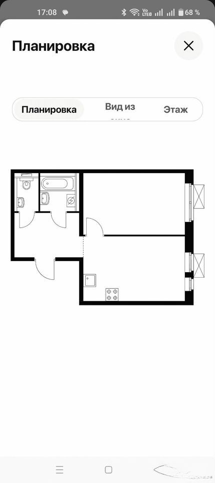 1-комнатная квартира, 40 м² — фото 7