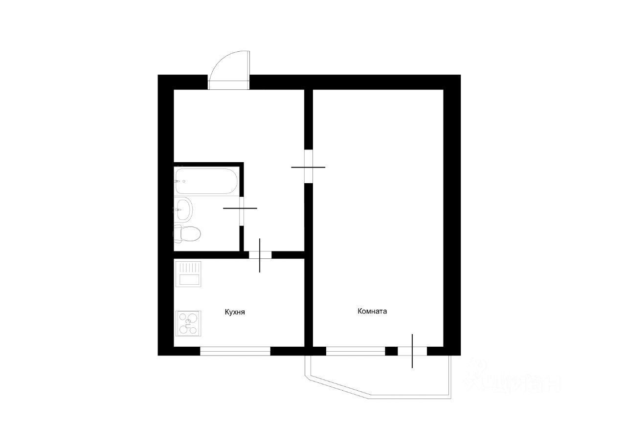 1-комнатная квартира, 40 м² — фото 2