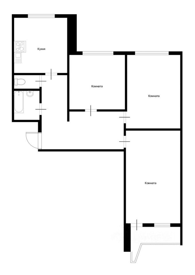 3-комнатная квартира, 75 м² — фото 2