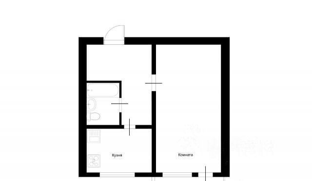 1-комнатная квартира, 40 м² — фото 2
