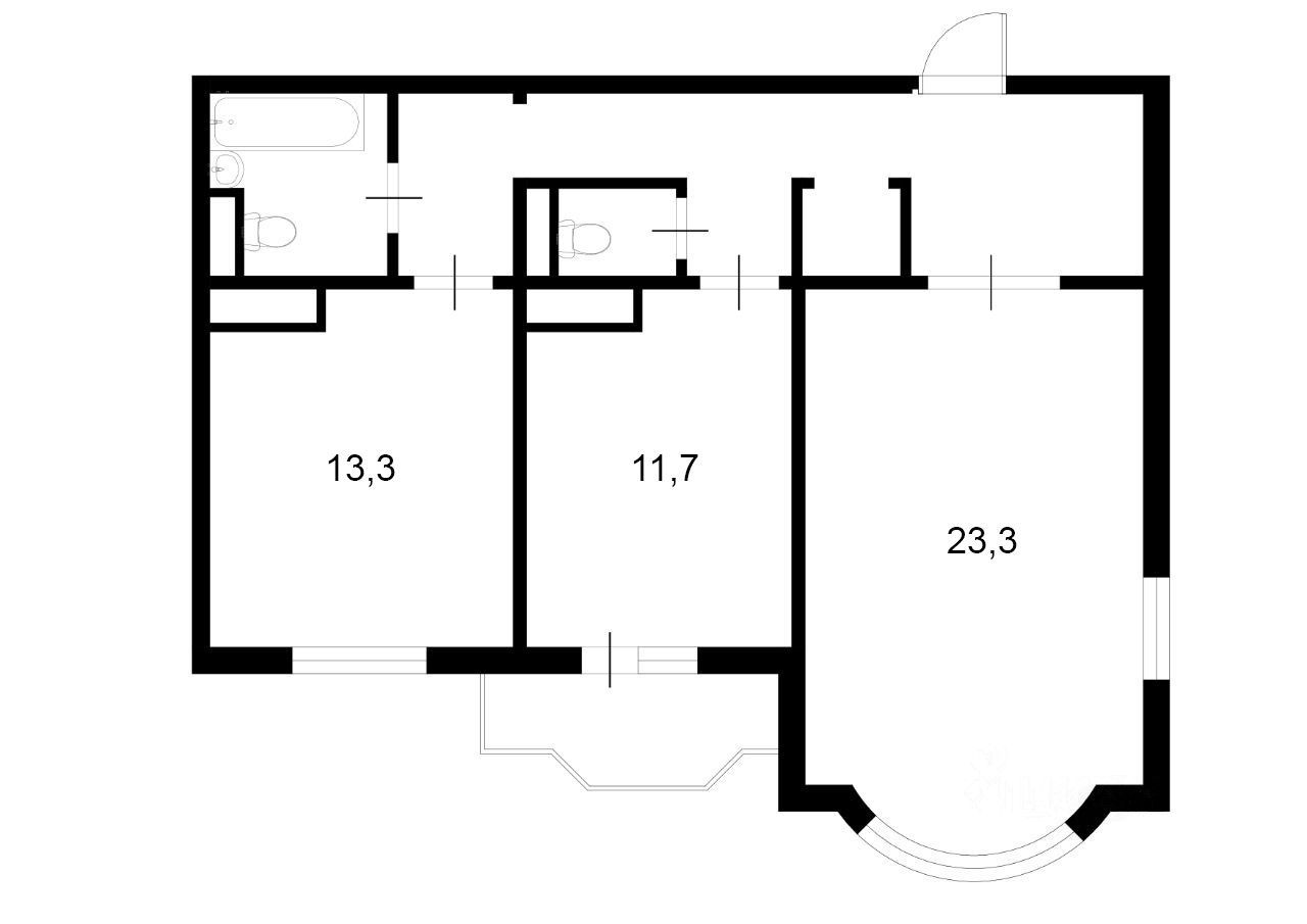 2-комнатная квартира, 72 м² — фото 2
