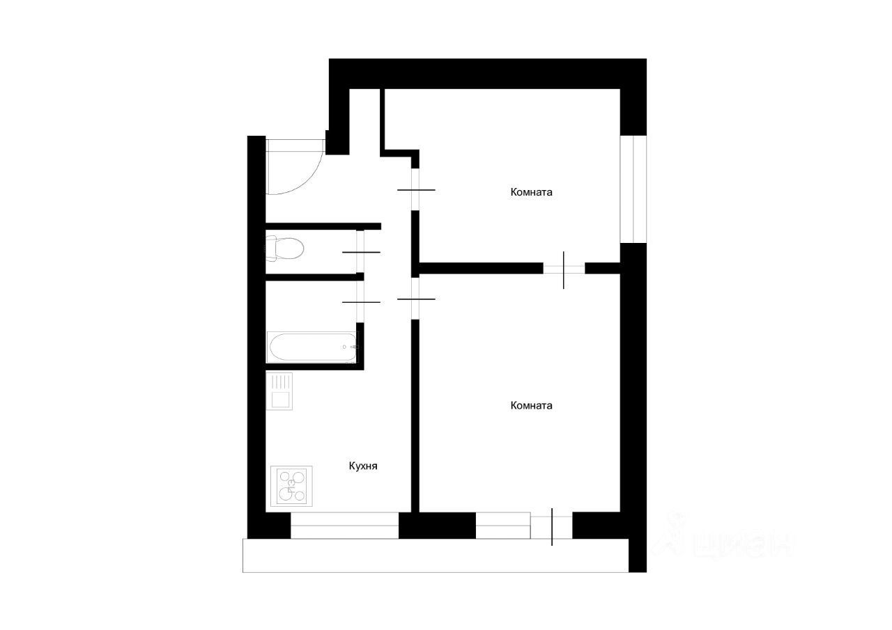 2-комнатная квартира, 40 м² — фото 2
