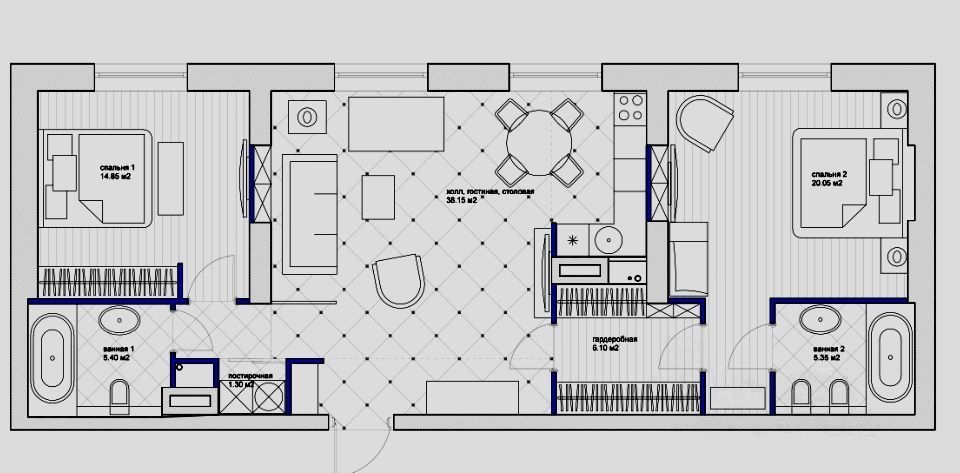 3-комнатная квартира, 90 м² — фото 5