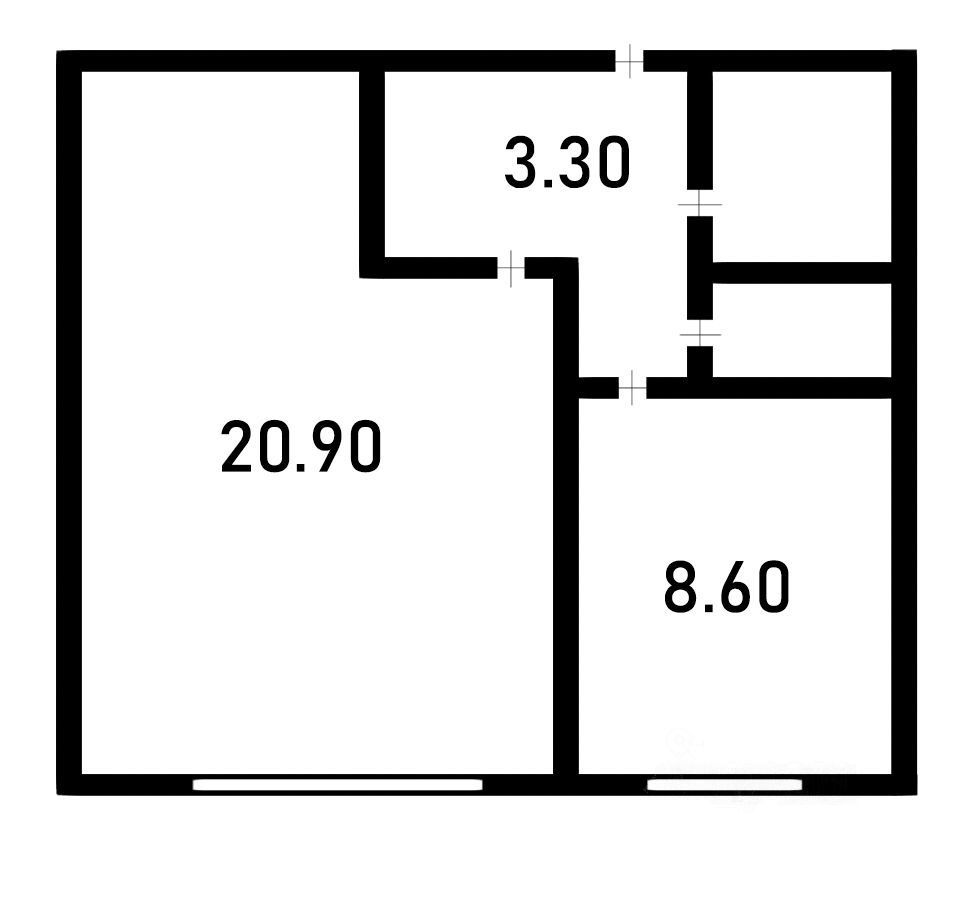 1-комнатная квартира, 40 м² — фото 2