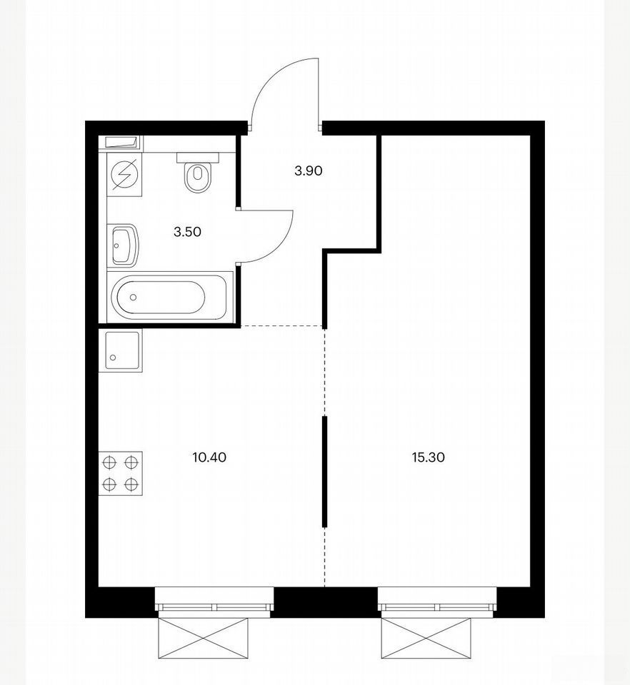 1-комнатная квартира, 32 м² — фото 8