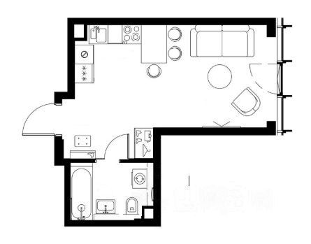 Квартира-студия, 30 м² — фото 2