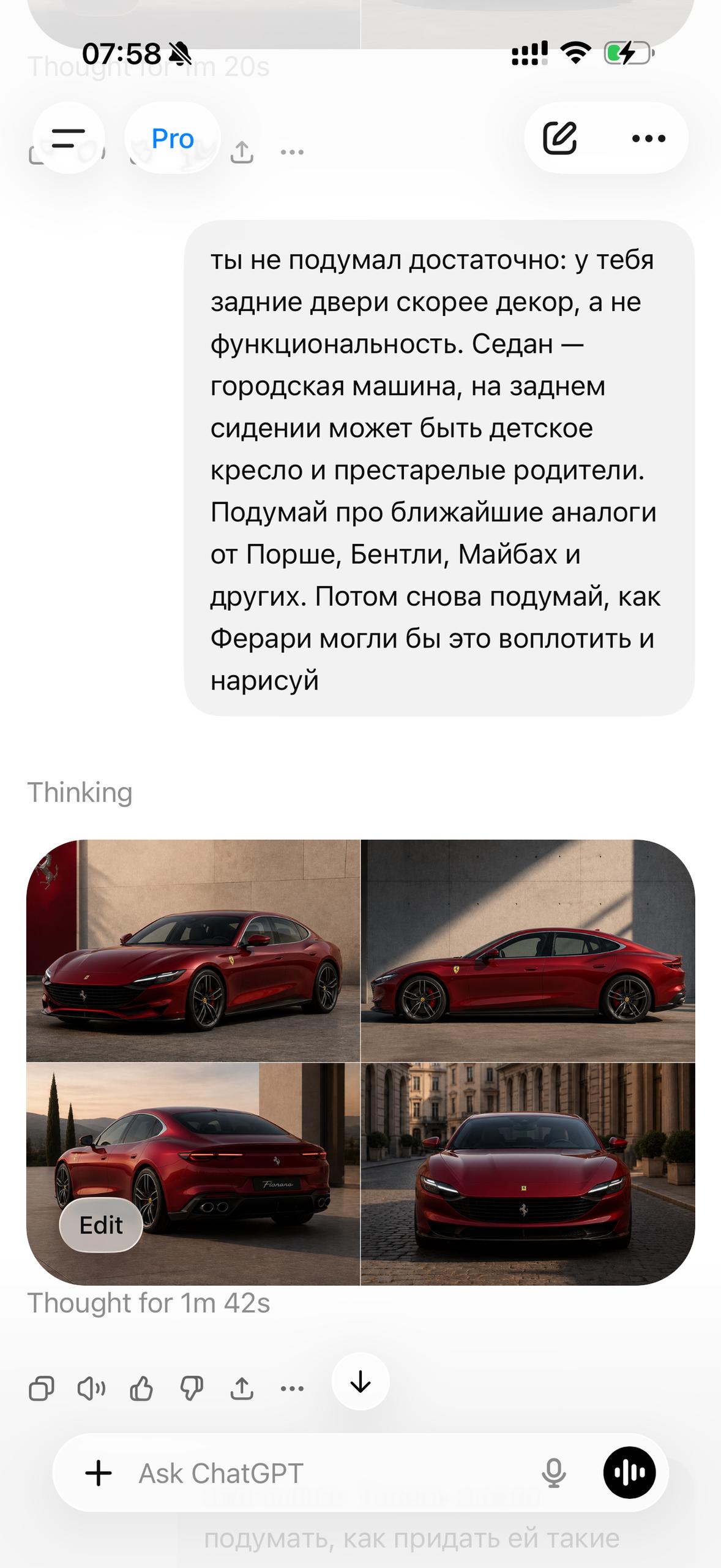 Ferrari Luce и интернет Ноосферу наводнили сообщения с сутью: «Я накидал в ChatGPT правил…, медиа 5