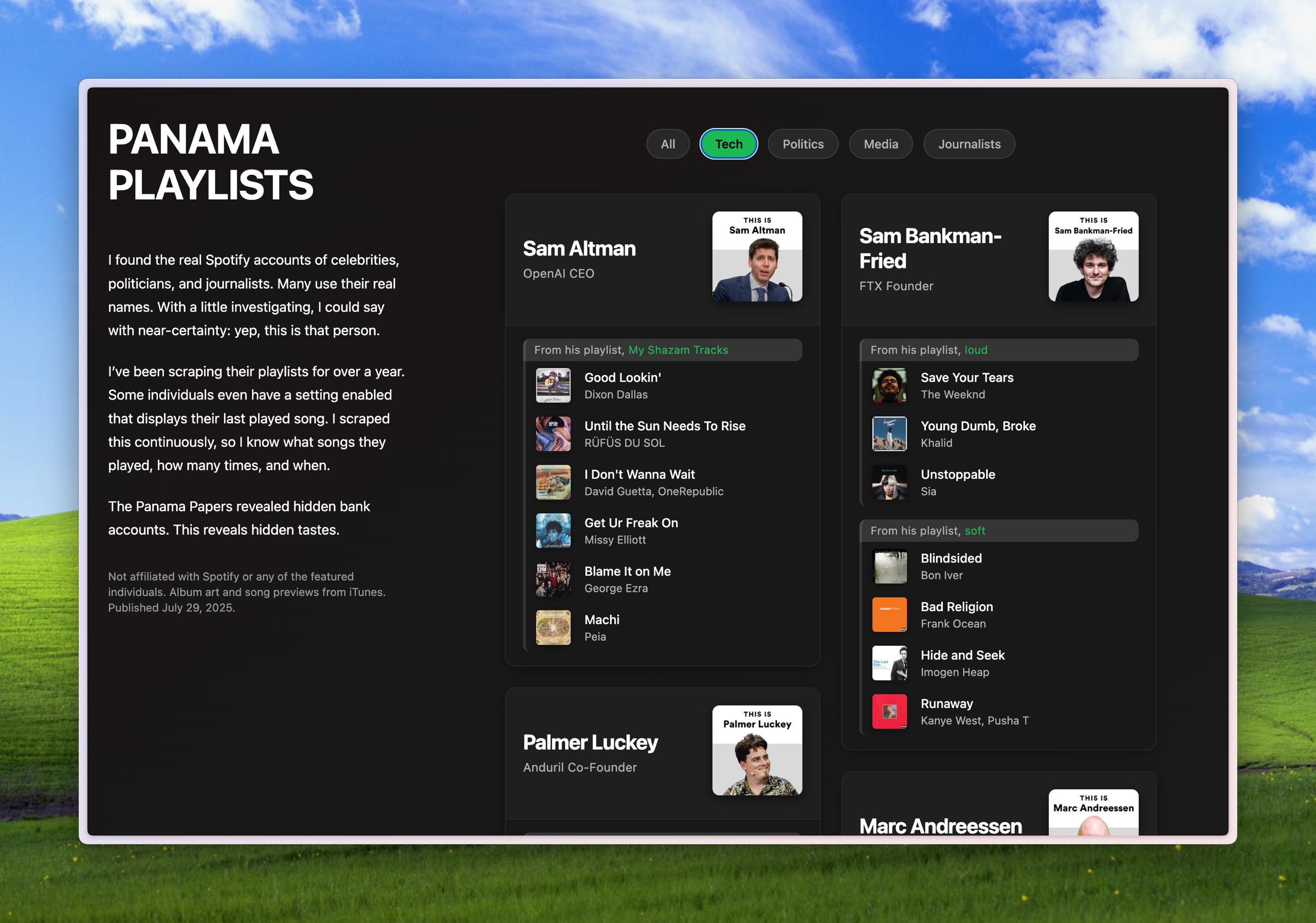 Какую музыку слушает Сэм Альтман? А Адам Моссери? А Дилан Филд? Panama Playlists Такой во…, медиа 2