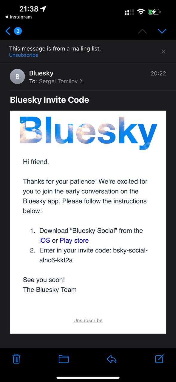 Получил инвайт в Bluesky. Это новый Твиттер от самого большого поклонника Рика Оуэнса, ну…, медиа 4