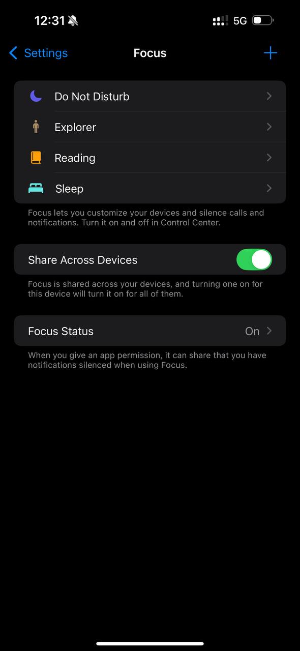 Помните, в iOS есть Focus? Пользуетесь? Расскажите, как пользуетесь. Я раньше настраивал…