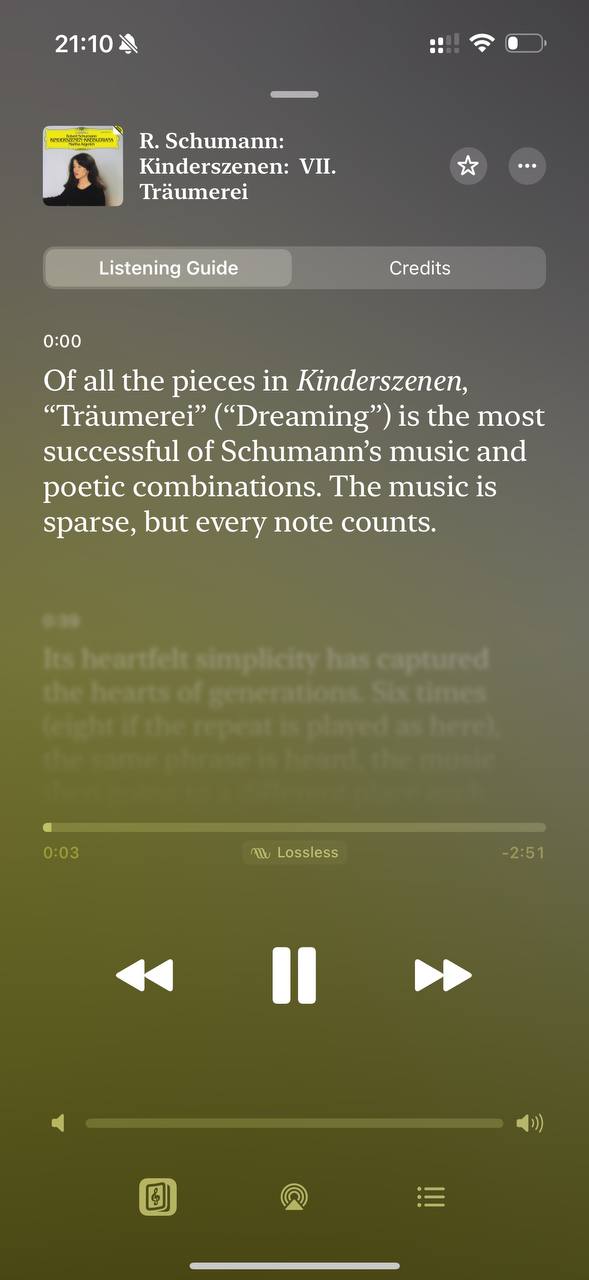 У Apple Music Classical апдейт. Добавили нарратива прослушиваемым произведениям. Серёжа К…, медиа 2
