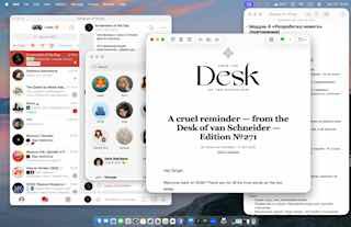 For a long time I used HazeOver - an app that darkens interface elements behind the active window. The stronger it highlights it. In interface design, a similar technique is often used so pop-up windows and offers look more contrasty (is this already dark patterns or not yet?)