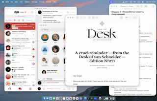 For a long time I used HazeOver - an app that darkens interface elements behind the active window. The stronger it highlights it. In interface design, a similar technique is often used so pop-up windows and offers look more contrasty (is this already dark patterns or not yet?)