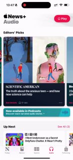 Apple News has the ability to listen to articles and news. Instead of reading. A whole section is dedicated to this. How does listening happen? A player appears!