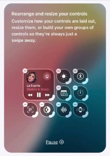 Controls for resizing Control Center elements in iOS 18.