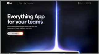 Admiring the huly.io landing page