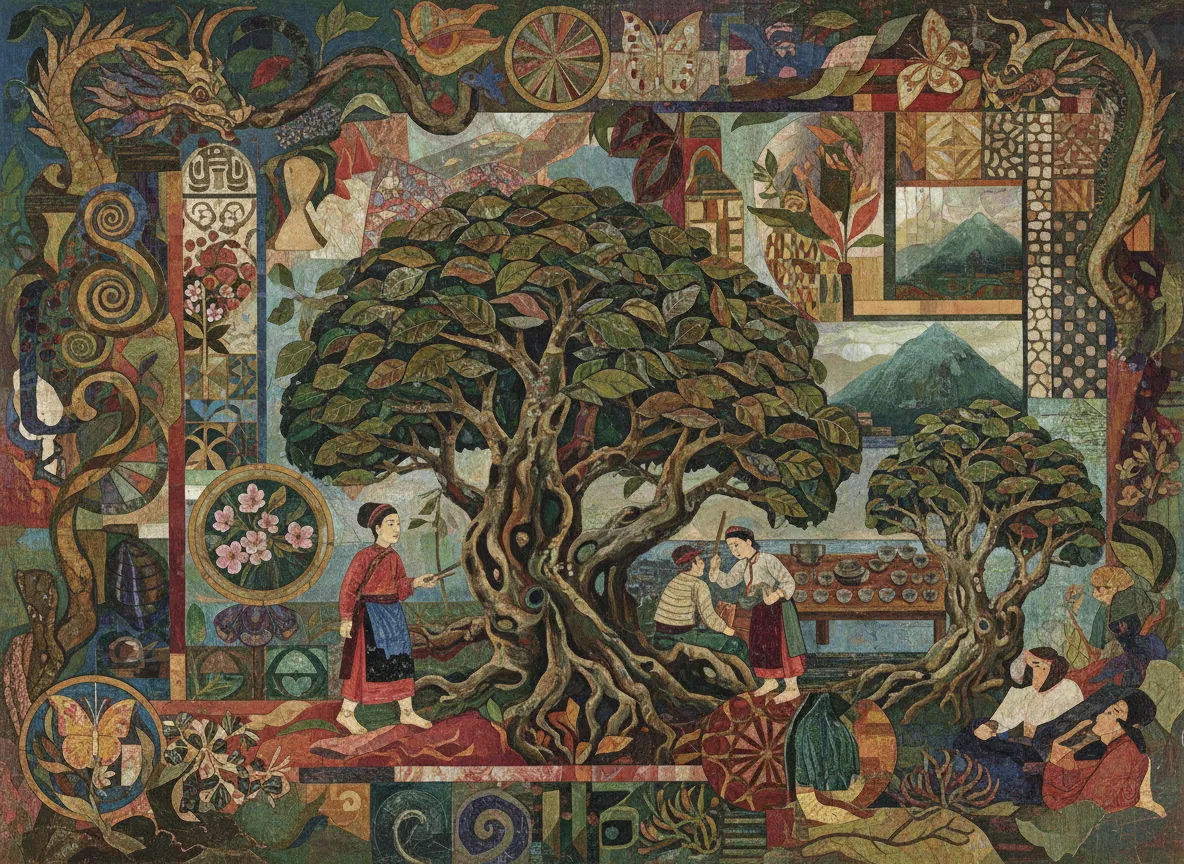 Культурный ландшафт древних чайных лесов горы Цзинмай в Пуэре