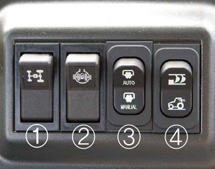 Трактор LS PLUS 90 CABIN - Простая и удобная панель переключателей. 