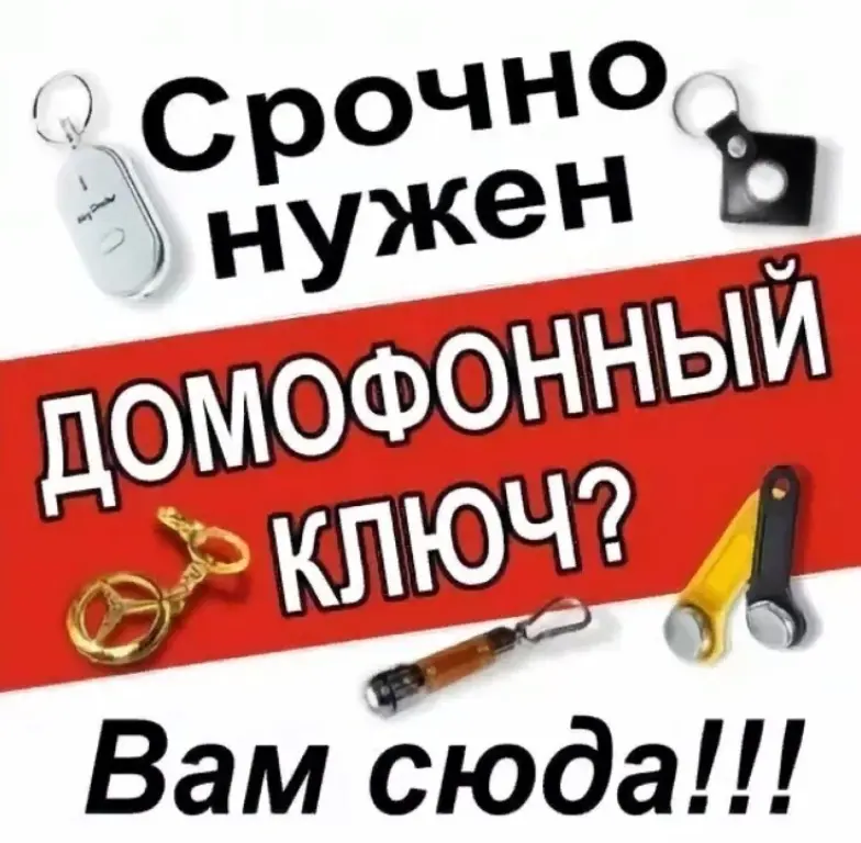 Сделать, купить,изготовить любые домофонные ключи.