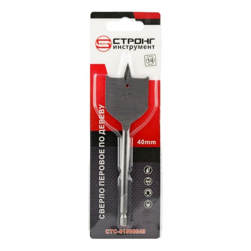 стс-015 Сверло перовое STRONG по дереву 40 мм