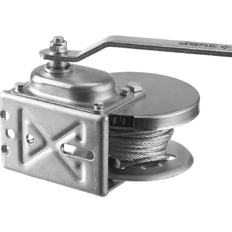 Лебедка ручная барабанная ЗУБР Профессионал 0,5 т 8 м (тяговая, тросовая) - изображение 3