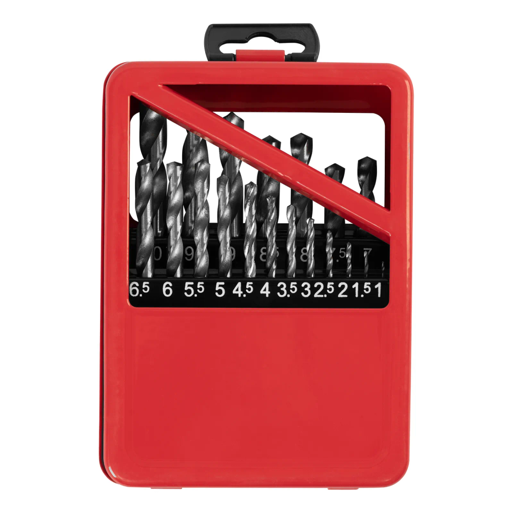 Набор сверл по металлу, 1-10 мм (через 0.5 мм), HSS, 19 шт, металл. коробка, цилиндр. хвостовик - изображение 4