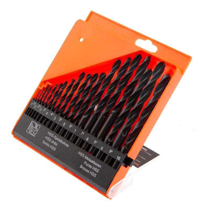Набор сверл по металлу, 1-10 мм, (через 0.5 мм), HSS, 19 шт, пластиковый бокс, цилиндрический хвостовик - изображение 3