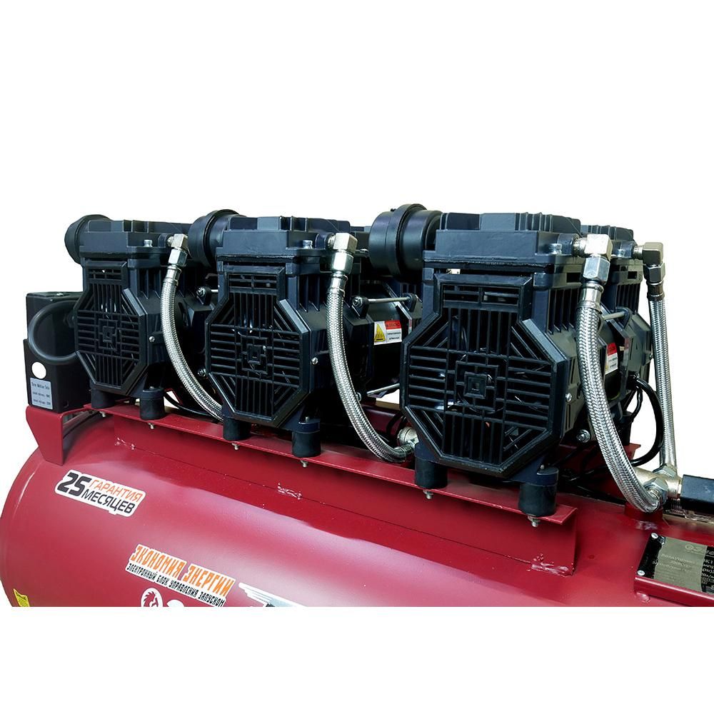 Компрессор безмасляный ВК1-100БМБ Энергомаш ГАРАНТ 3х1500Вт,720л/м, ресивер 100л, бесшумный - изображение 12