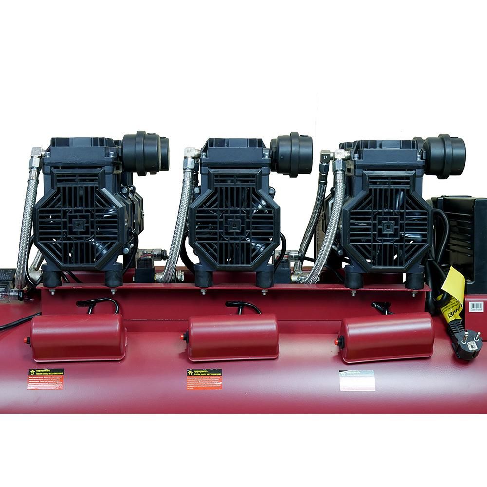 Компрессор безмасляный ВК1-100БМБ Энергомаш ГАРАНТ 3х1500Вт,720л/м, ресивер 100л, бесшумный - изображение 4