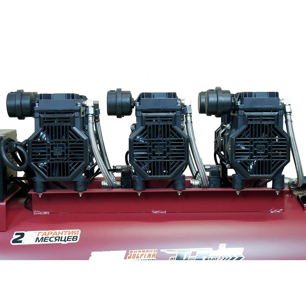 Компрессор безмасляный ВК1-100БМБ Энергомаш ГАРАНТ 3х1500Вт,720л/м, ресивер 100л, бесшумный - изображение 9