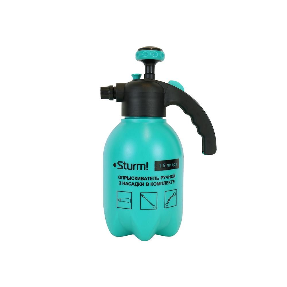 Опрыскиватель ручной 1, 5 л, 3 насадки, с насосом, клапаном сброса давления Sturm! - изображение 9