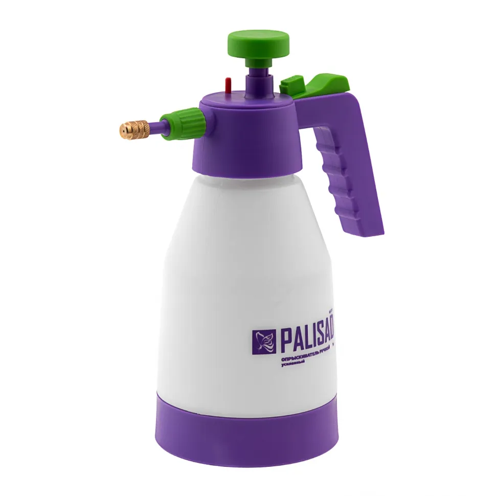 Опрыскиватель ручной, усиленный 1 л, с насосом, поворотный распылитель, клапан сброса давления Palis