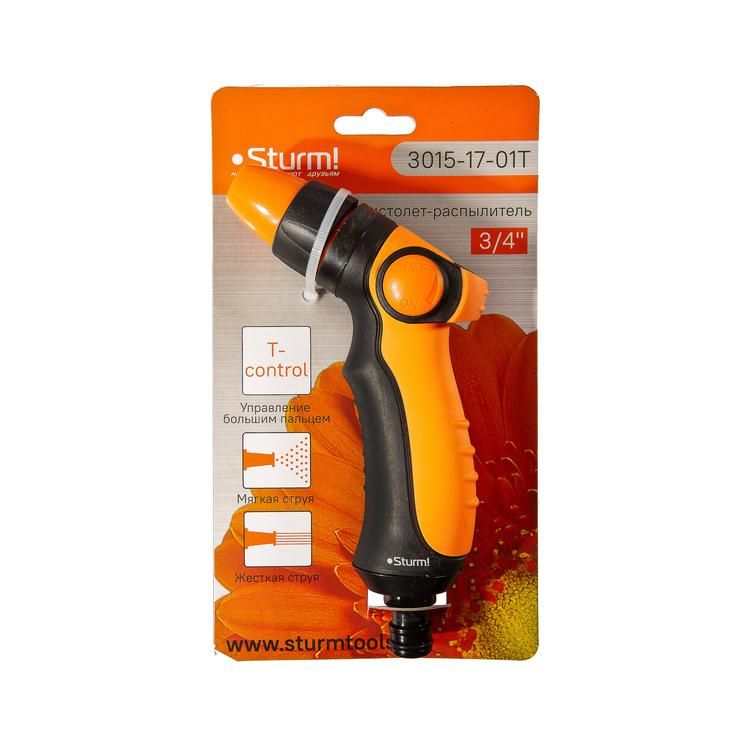 Пистолет для полива 1 режим, управление большим пальцем Sturm!