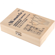 Набор сверл перовых по дереву, 10-12-14-16-18-20-22-25 мм, 8 шт, деревянный кейс Matrix - изображение 10