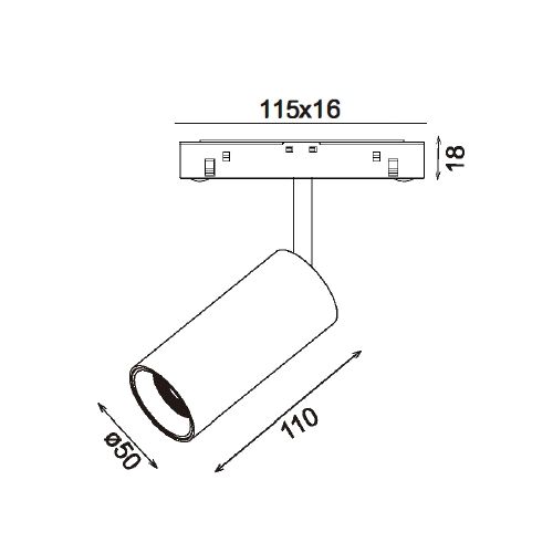 Трековый точечный светильник 10Вт, CRI90, 3000К, гр. 24°, IP20, DALI, 48B, черный - изображение 2