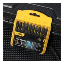 Набор двухсторонних торсионных бит для ударных шуруповертов 10 шт DELI DL252202 PH2х65мм, сталь S2 - изображение 8