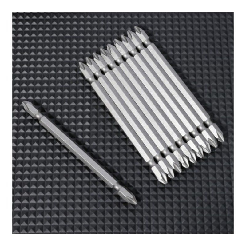 Набор двухсторонних бит 10 шт DELI DL6903 PH2х110мм, сталь S2 с твердостью 58-60HRC, пласт.кейс - изображение 3