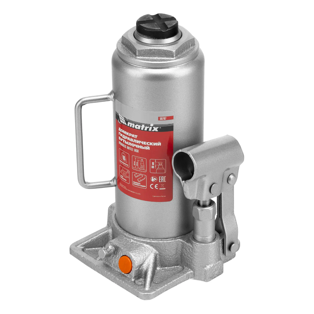 Домкрат гидравлический бутылочный, 10 т, h подъема 230-460 мм Matrix - изображение 3
