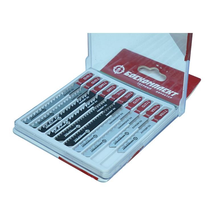 Набор пилок для лобзика универсальный, 10 шт, T101D,T144D,T127D,T111C,T118A, HCS, БОЕКОМПЛЕКТ