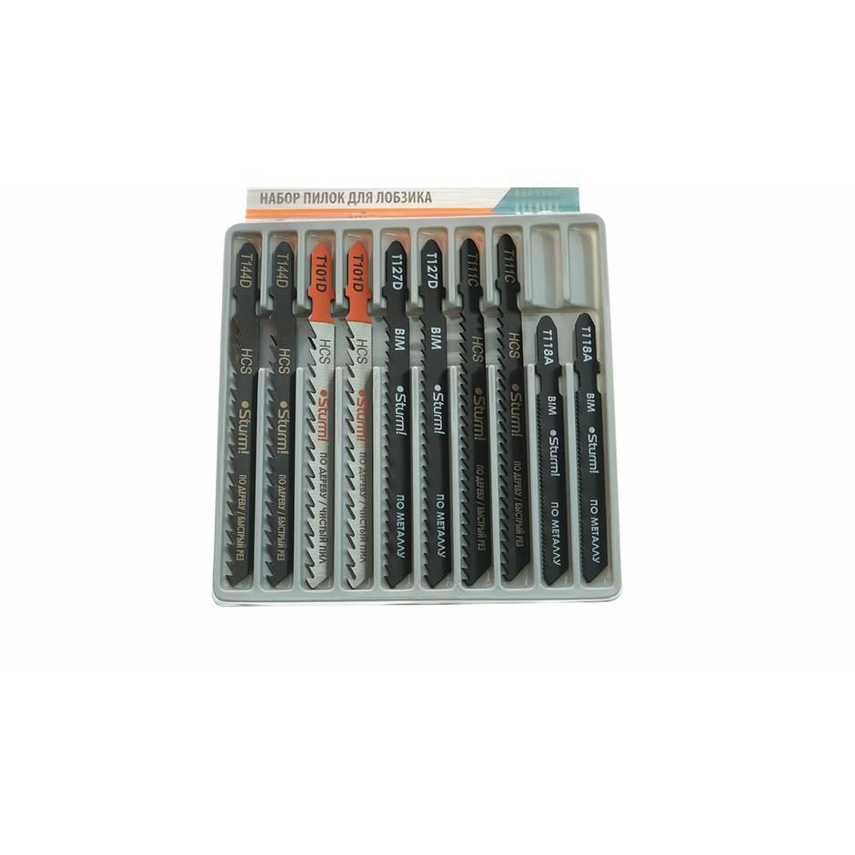 Набор пилок для лобзика универсальный, 10 шт, T101D,T144D,T127D,T111C,T118A, T144D, HCS, Sturm! - изображение 3