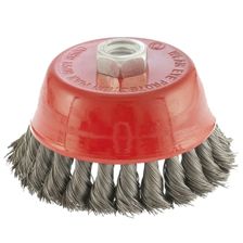 Щетка для УШМ, 100 мм, М14, чашка, крученая проволока 0.35 мм Matrix - изображение 2