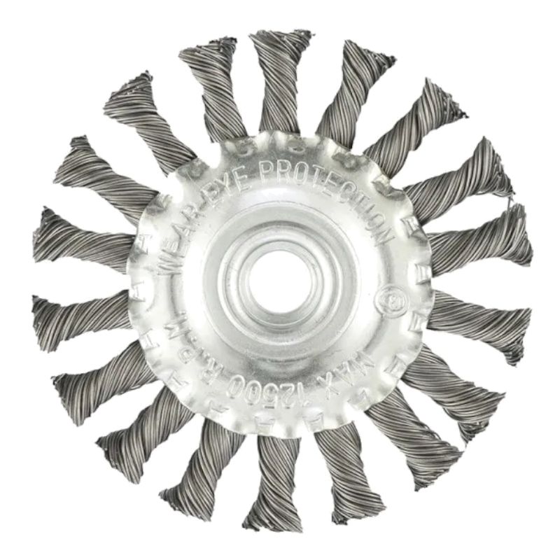 Щетка для УШМ 100 мм, М14, плоская, крученая проволока 0.5 мм Matrix