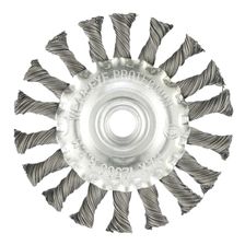 Щетка для УШМ 100 мм, М14, плоская, крученая проволока 0.5 мм Matrix - изображение 2