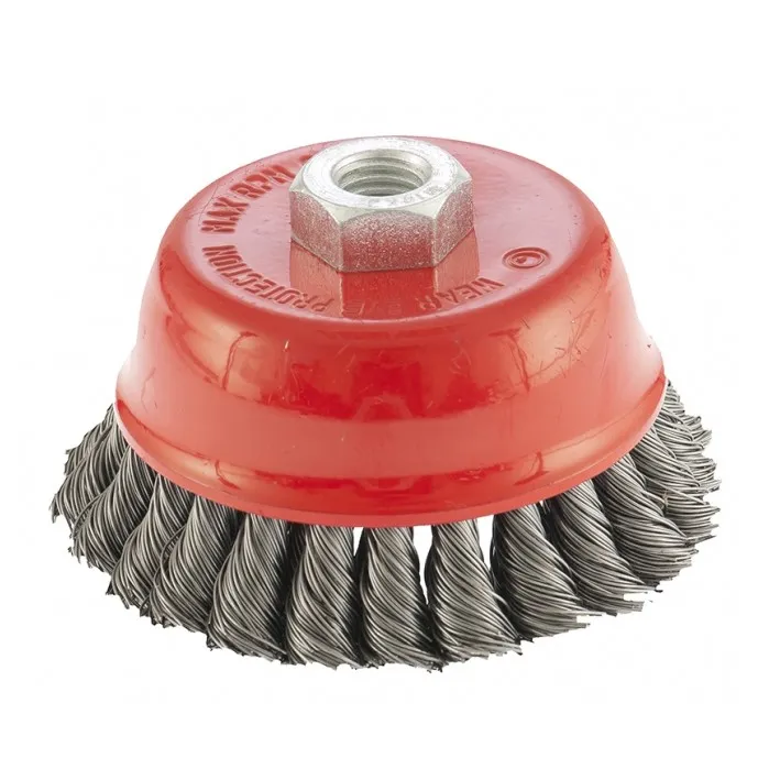 Щетка для УШМ, 100 мм, М14, чашка, двухрядная, крученая проволока 0.5 мм Matrix - изображение 2