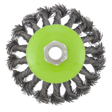 Щетка для УШМ, 100 мм, М14, тарелка, крученая металлическая проволока Сибртех - изображение 5