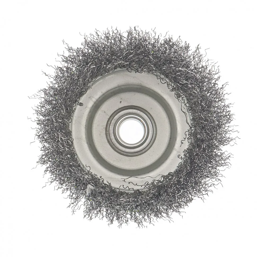 Щетка для УШМ, 100 мм, М14, чашка, витая проволока Сибртех - изображение 3